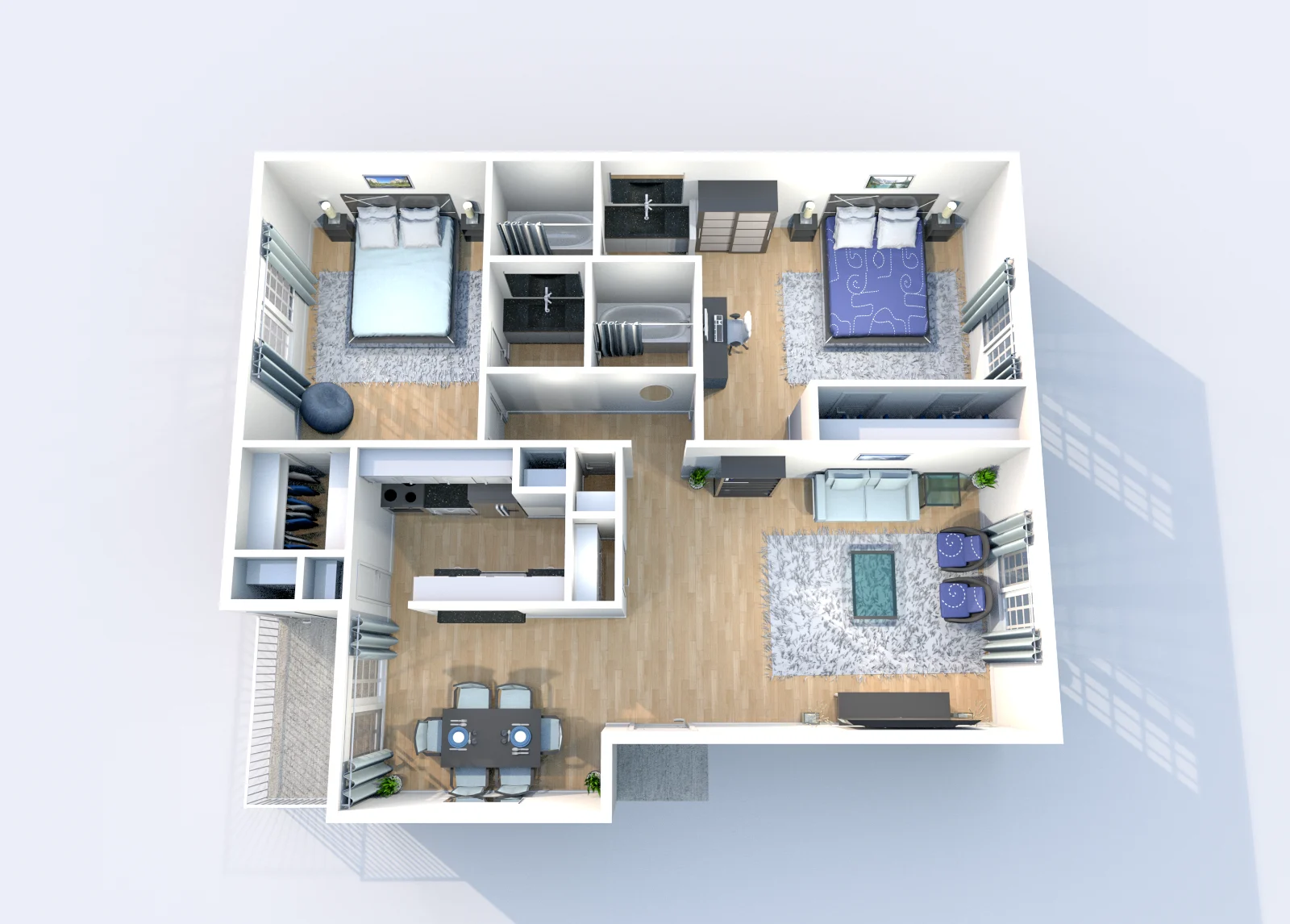 Establishment — floor plan, Plan B3 · 2 bed